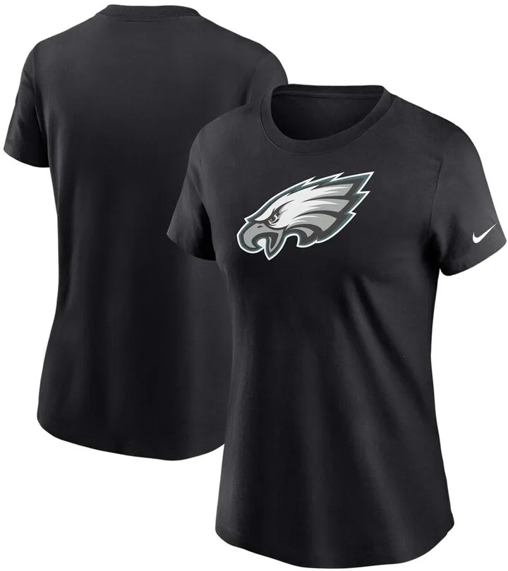 Women's Black Philadelphia Eagles Logo Essential T-shirt