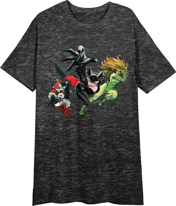 Catwoman Poison Ivy Harley Quinn Women’s Heather Charcoal Night Shirt-Medium