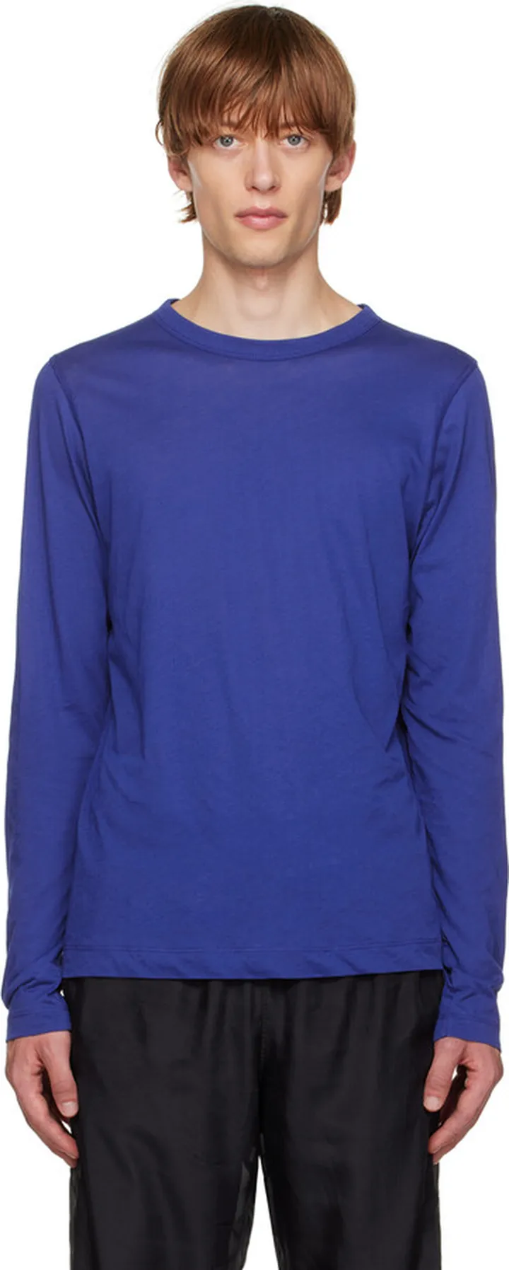 Dries Van Noten Blue Crewneck Long Sleeve T-Shirt