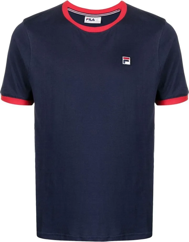 contrasting boarder short-sleeves T-shirt