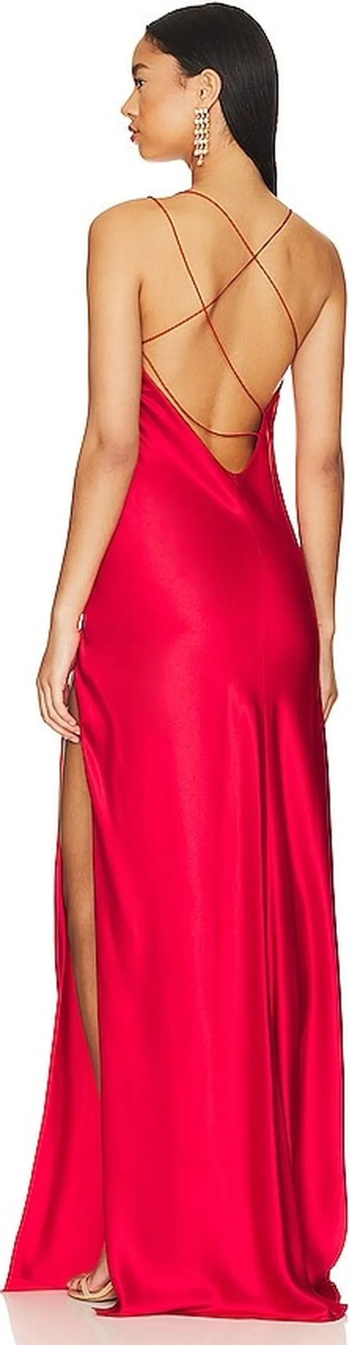 Strappy Bias High Slit Gown