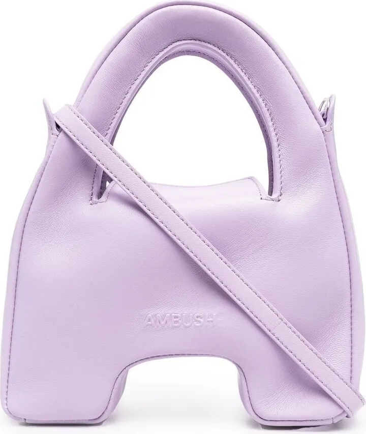 Debossed-Logo Leather Tote
