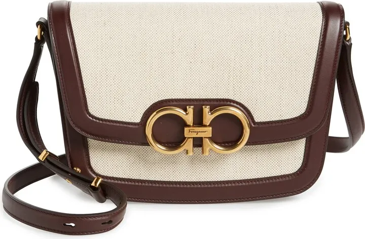 Trapezio Canvas & Leather Crossbody Bag