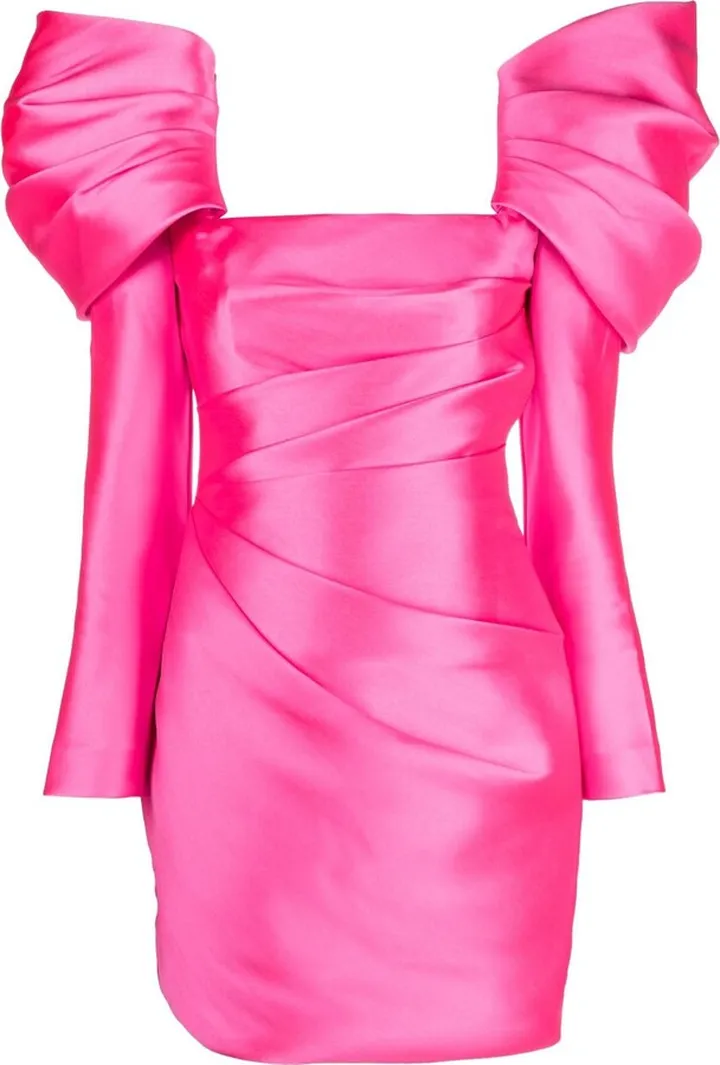 Pink Riley Gathered Mini Dress