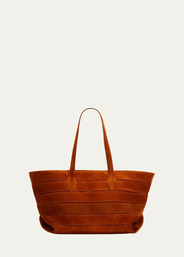 Florence Striped Suede Tote Bag