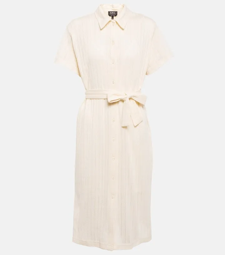 Ribbed-knit cotton midi dress
