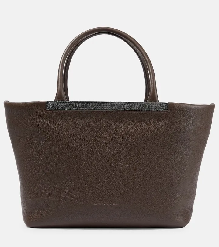 Leather tote bag