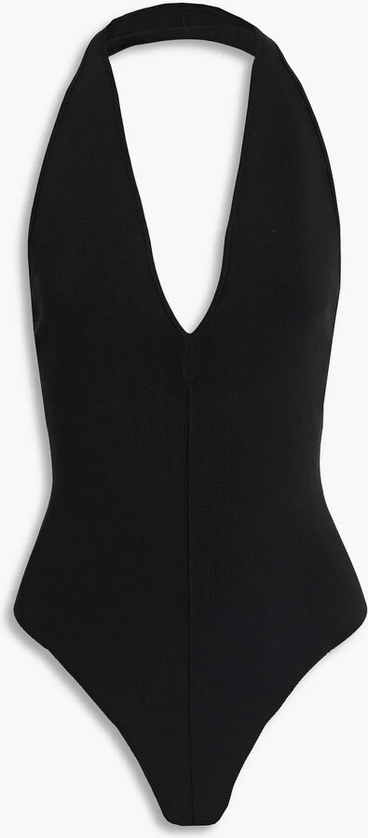 Stretch-knit halterneck bodysuit