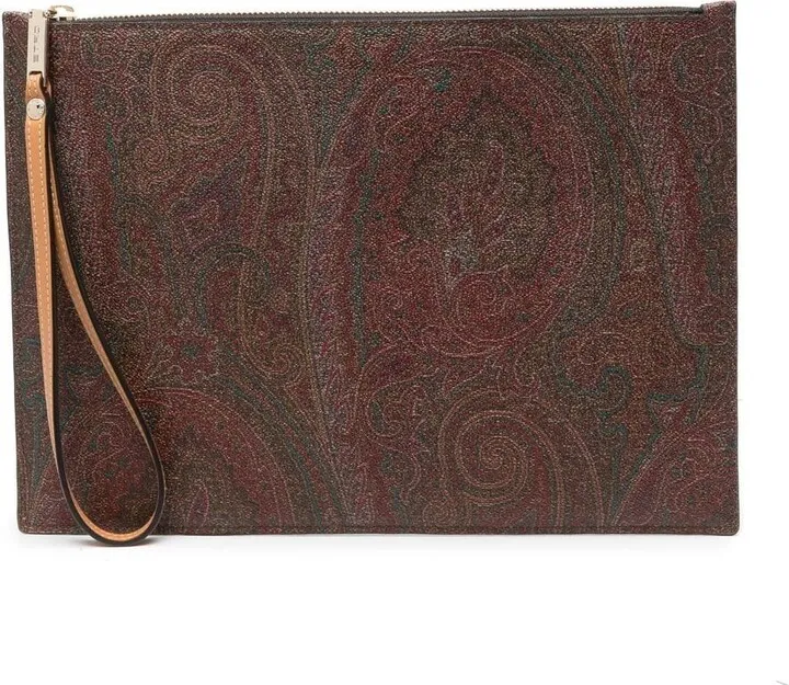 Paisley-Print Clutch Bag