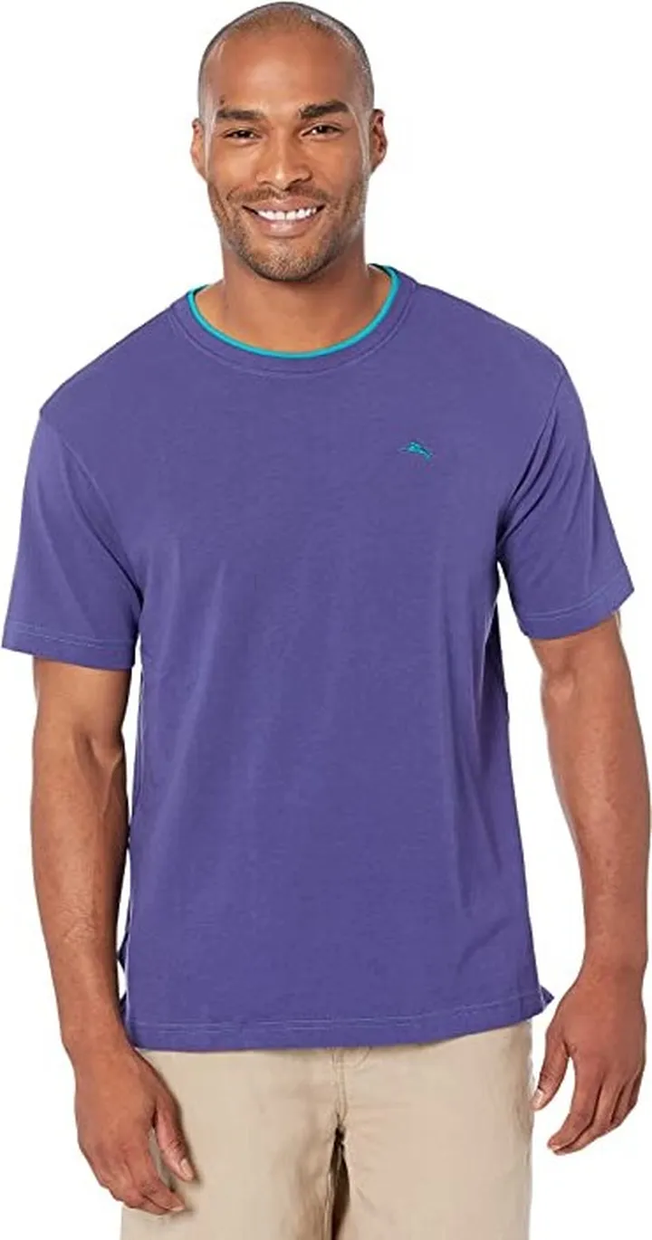 Tommy Bahama Crew Neck Short Sleeve Tee Shirt (Blue Ribbon) Men's Pajama