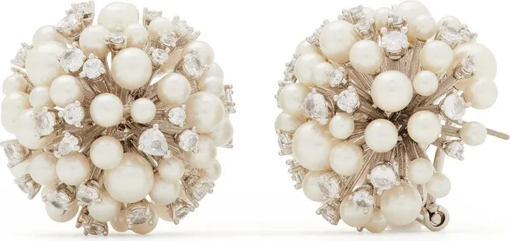Imitation Pearl Cluster Stud Earrings