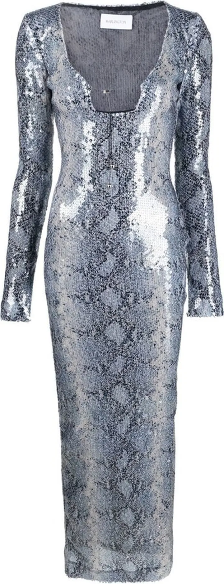 Solaria snake-print sequinned dress