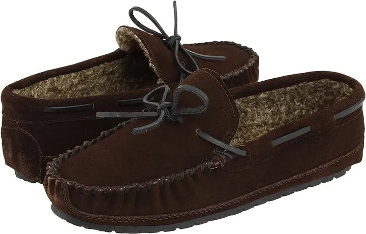 Minnetonka Casey Slipper (Chocolate Suede) Men's Moccasin Shoes
