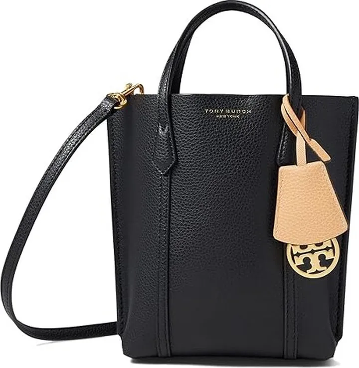 Tory Burch Mini Perry Tote (Black) Tote Handbags