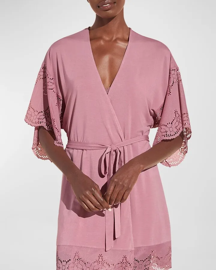 Beatrix Lace-Trim Robe