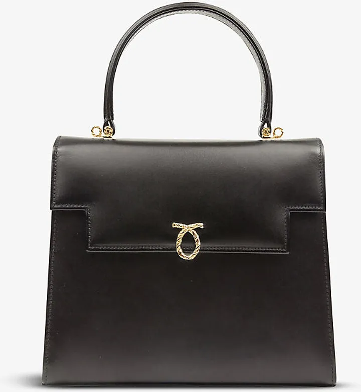 Womens Black Traviata Leather Tote bag