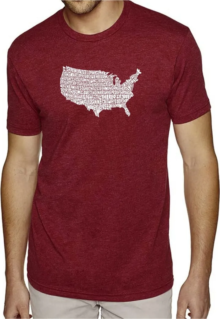 La Pop Art Men's Premium Word Art T-Shirt - The Star Spangled Banner