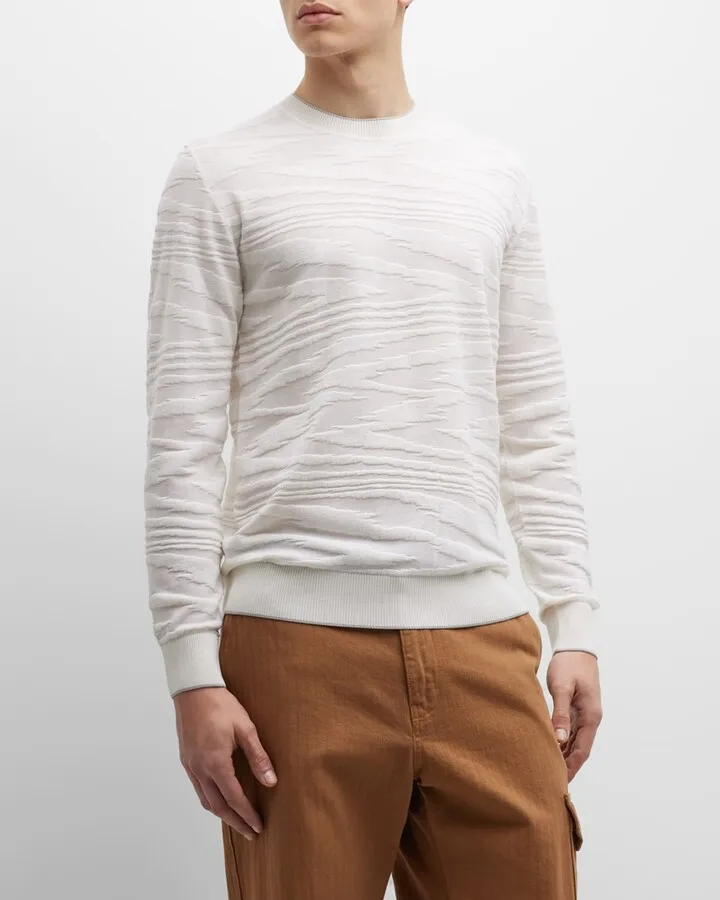 Men's Space-Dyed Jacquard Sweater