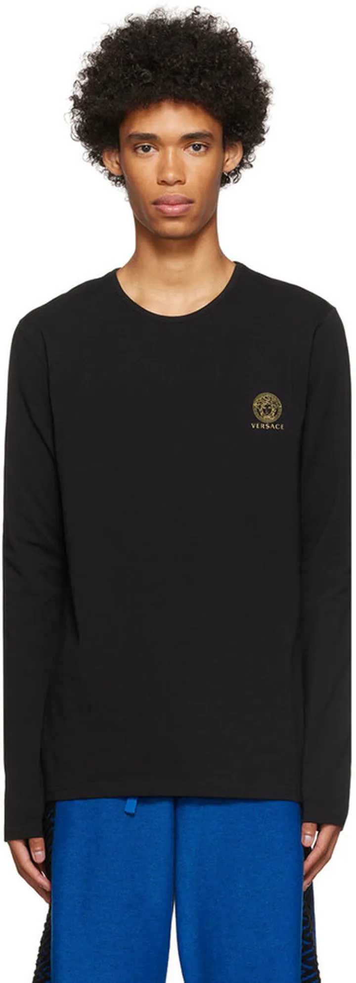 Versace Underwear Black Medusa Long Sleeve T-Shirt