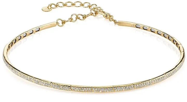 18kt Yellow Gold Full Pave Diamond Choker