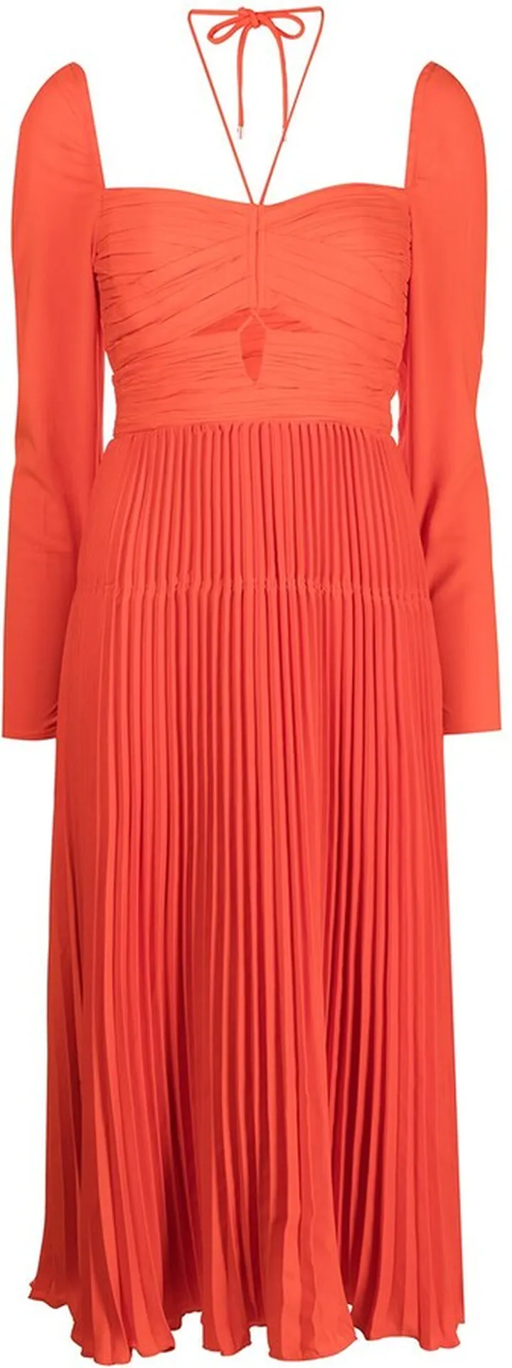 Halterneck Pleated Midi Dress