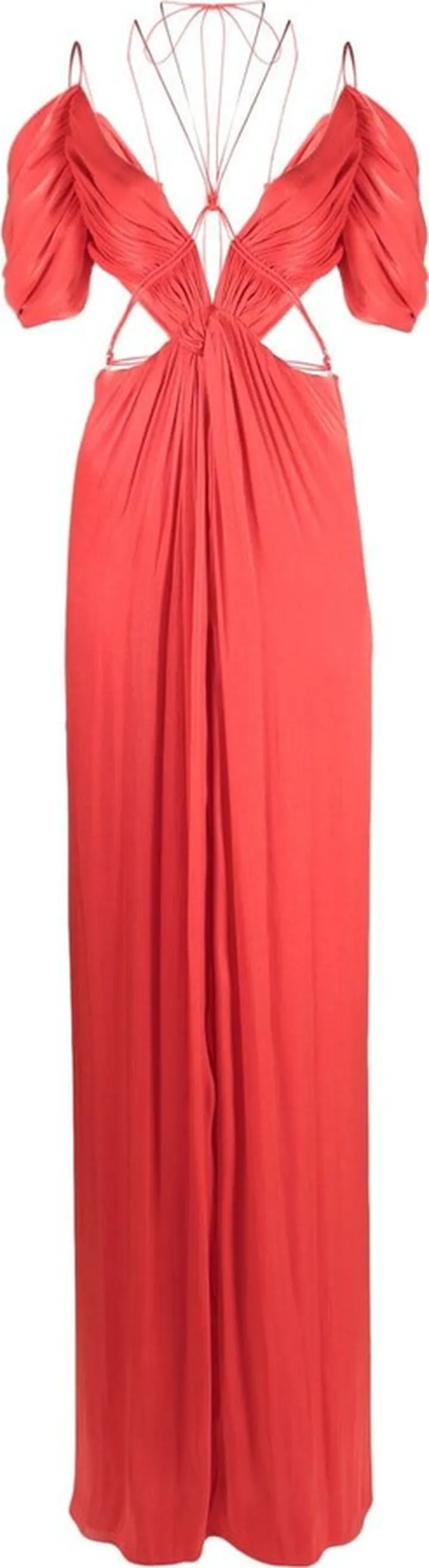 Cut-Out Pleated Gown