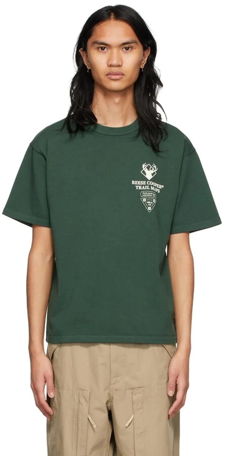Reese Cooper Green 'Trail Maps' T-Shirt