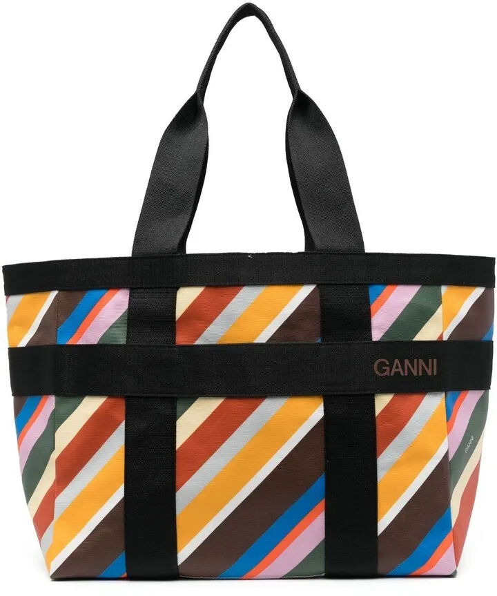 Stripe-Print Tote Bag