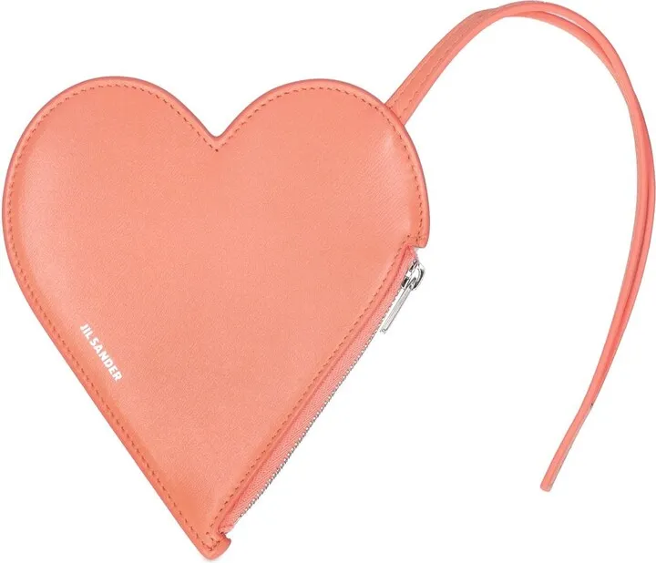 Leather heart-shaped pouch