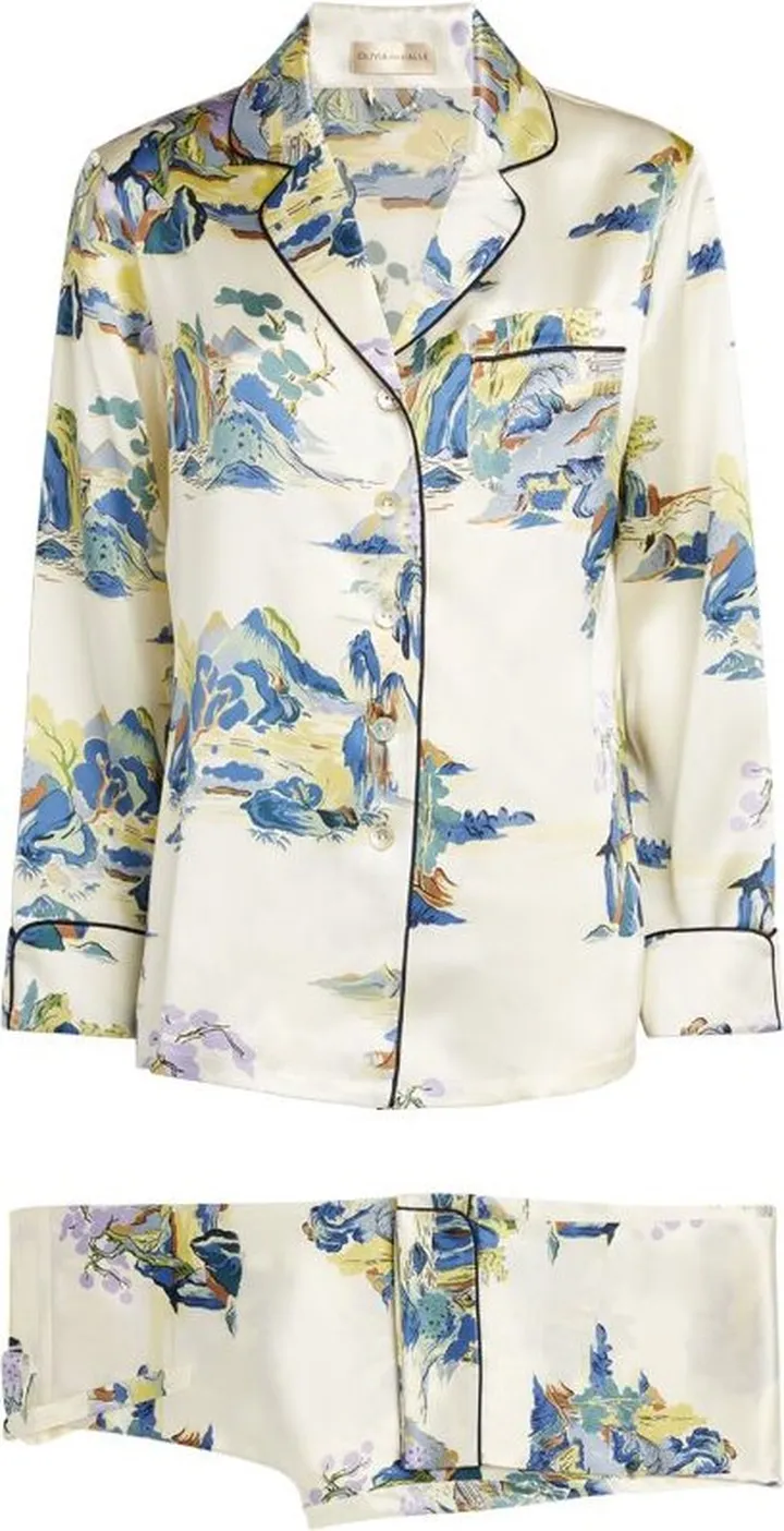 Olivia Von Halle Silk Lila Pyjama Set