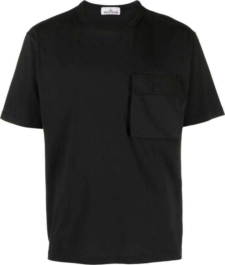 chest-pocket cotton T-shirt