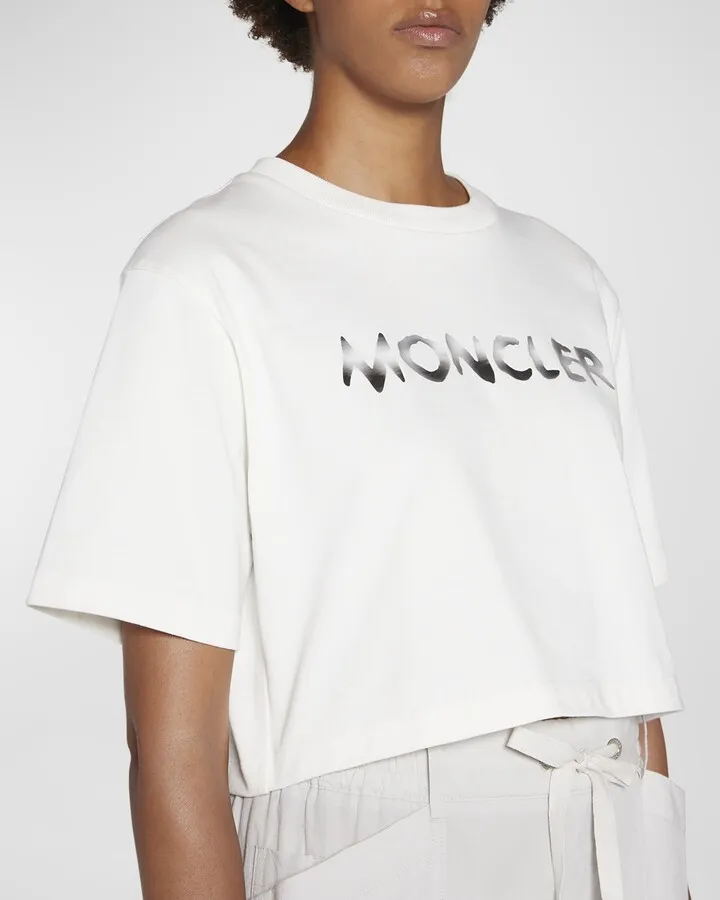 Cropped T-Shirt with Logo Detail