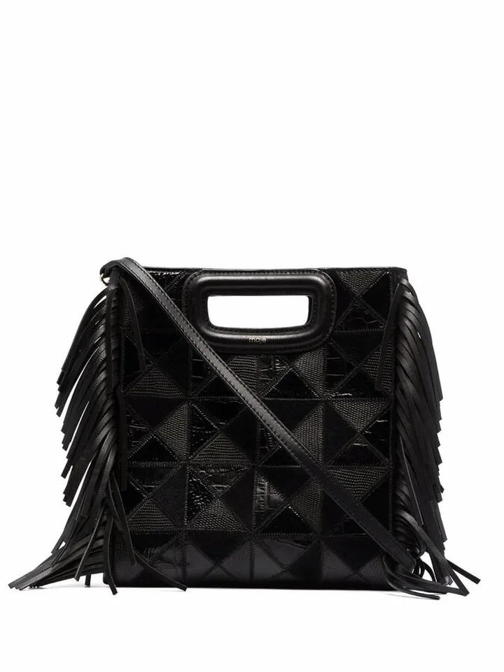 Fringe-Detail Leather Tote Bag