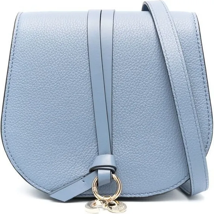 Blue Alphabet Leather Shoulder Bag