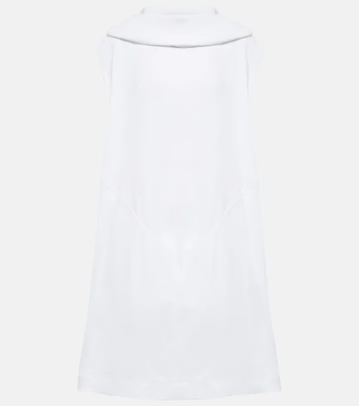 Hooded silk-blend minidress
