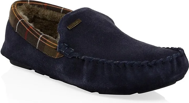 Monty Faux-Fur Lined Suede Tartan Moccasins