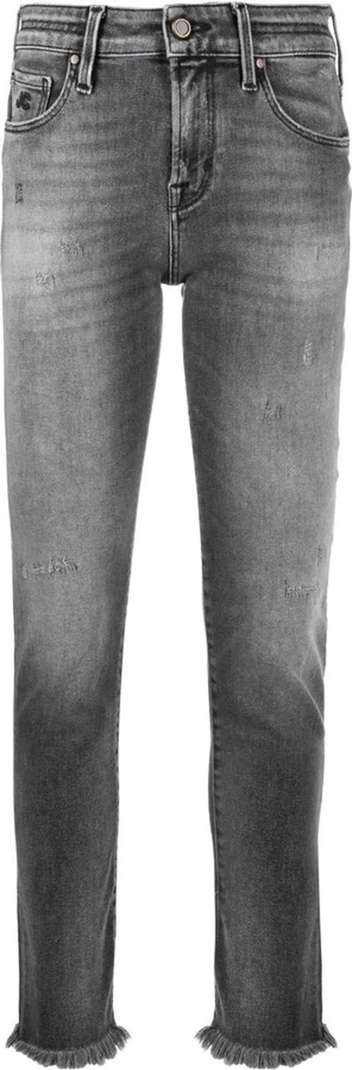 Distressed-Finish Denim Jeans