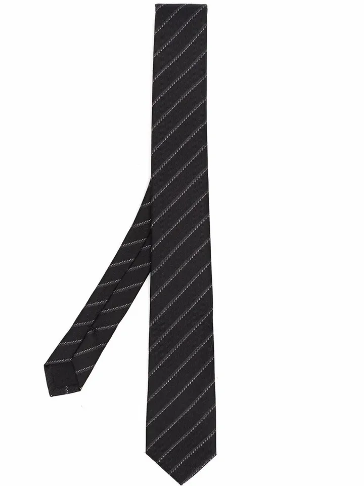 Stripe-Print Pointed Tie