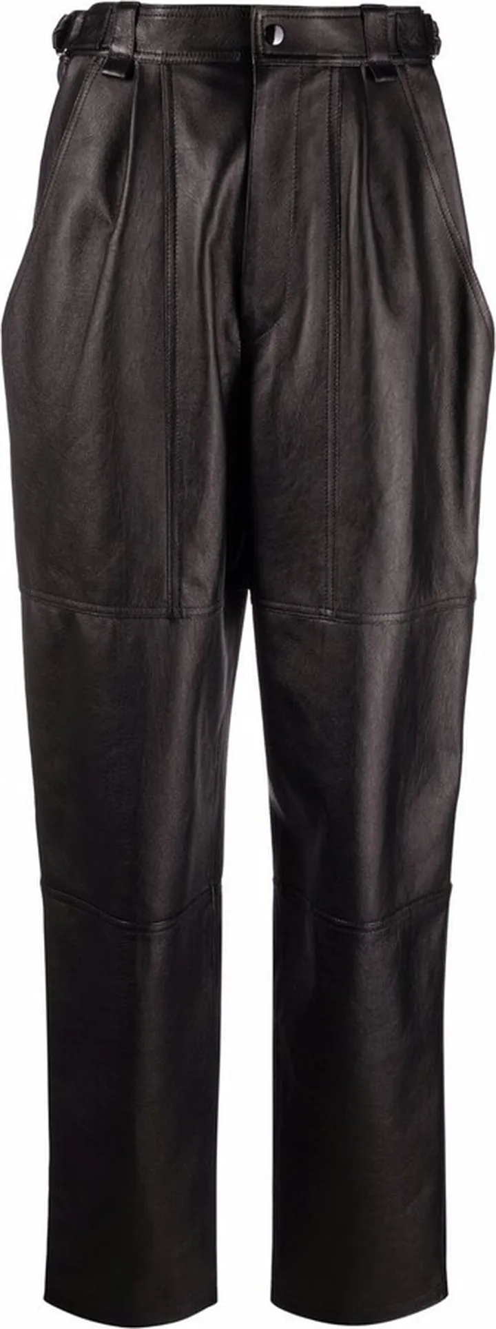 Straight Leg Leather Trousers