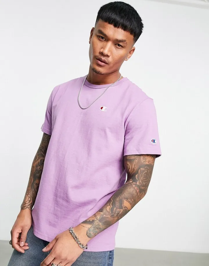 Champion oversized T-shirt with small logo in lilac