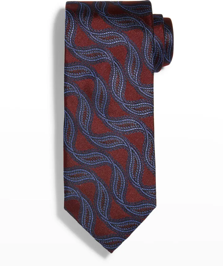 Men's Wave Stripe Silk Tie