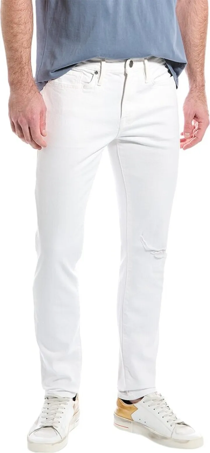 Frame Denim L'homme Blanc Rips Skinny Jean