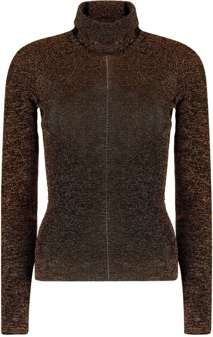 Metallic Turtleneck Knitted Top