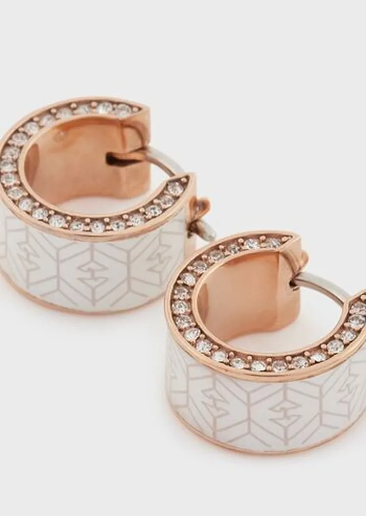 White Lacquer Hoop Earrings