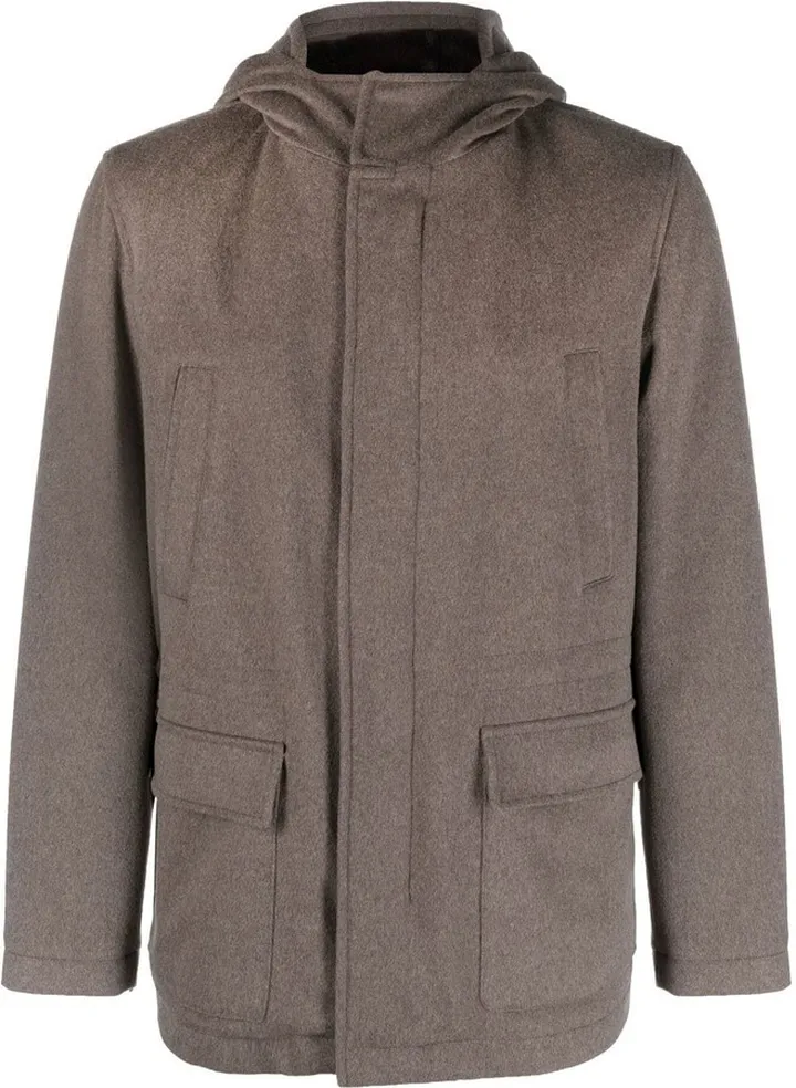Virgin-Wool Hooded Jacket