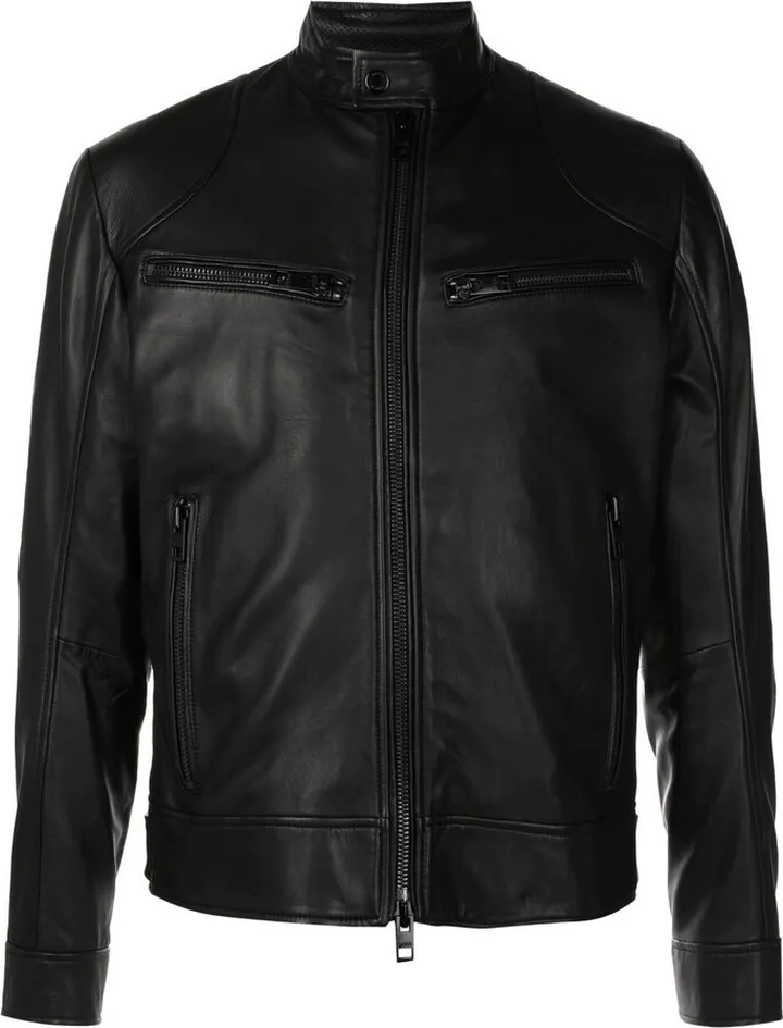 Malton leather zipped jacket