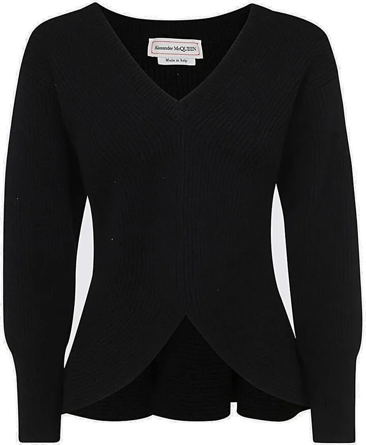 Asymmetric V-neck Jumper