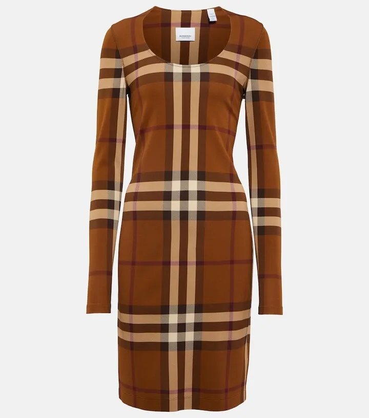 Vintage Check knit jersey minidress