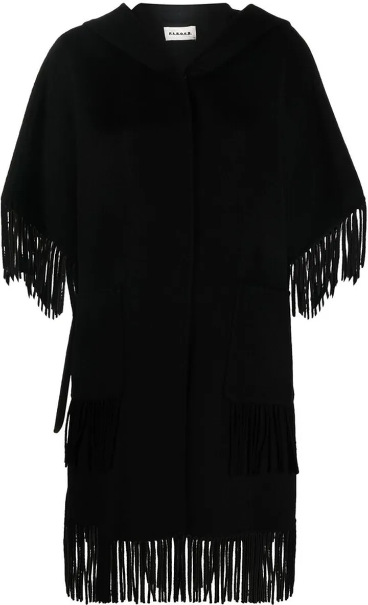 Leak frayed single-breasted coat