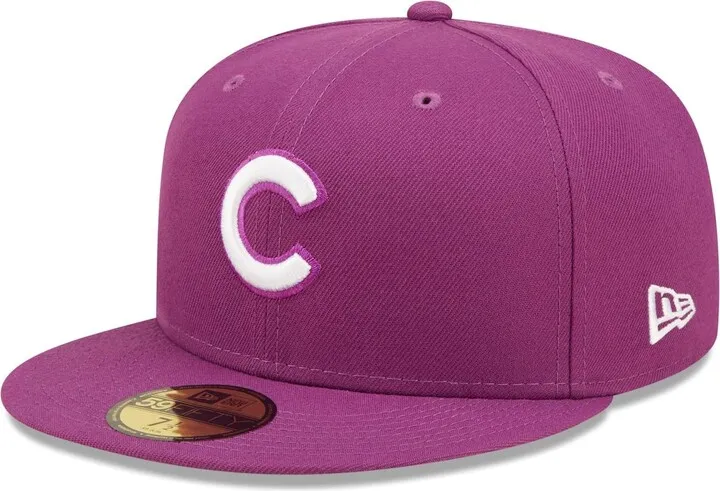 Men's New Era Grape Chicago Cubs Logo 59FIFTY Fitted Hat
